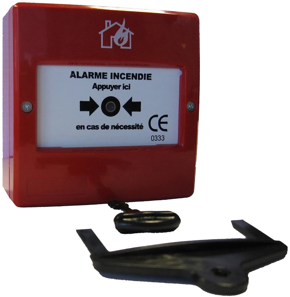 Déclencheur manuel rouge à led conventionnel.