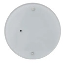 Détecteur optique de fumée nebula, version autonome, design en verre opaque de couleur blanche, complet de batterie au lithium 9V. Disponible le module interface radio (KSI5003000.300) pour la communication bidirectionnelle avec la centrale.