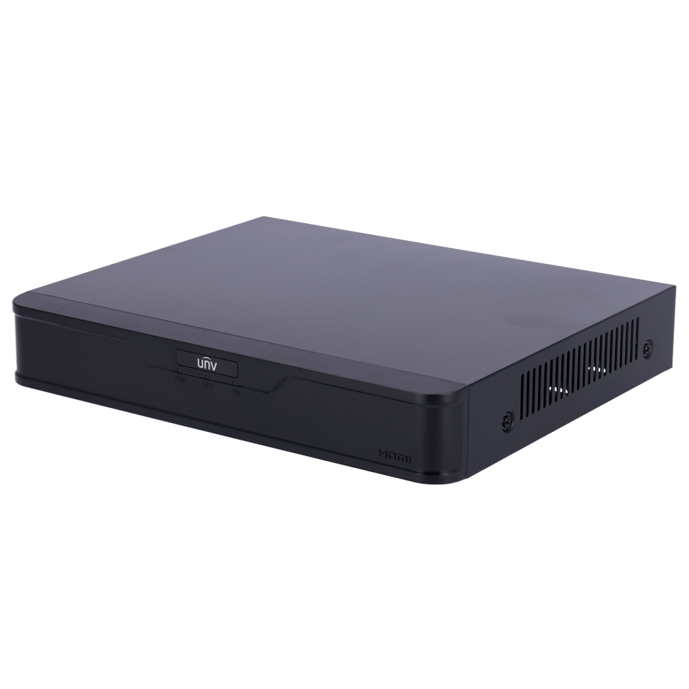 Enregistreur NVR pour caméra IP - Gamme Prime - 4 CH vidéo  / Compression Ultra H.265 - 4 Canaux PoE - Résolution maximale 8Mpx - Bande passante 80 Mbps - Support 1 disque dur