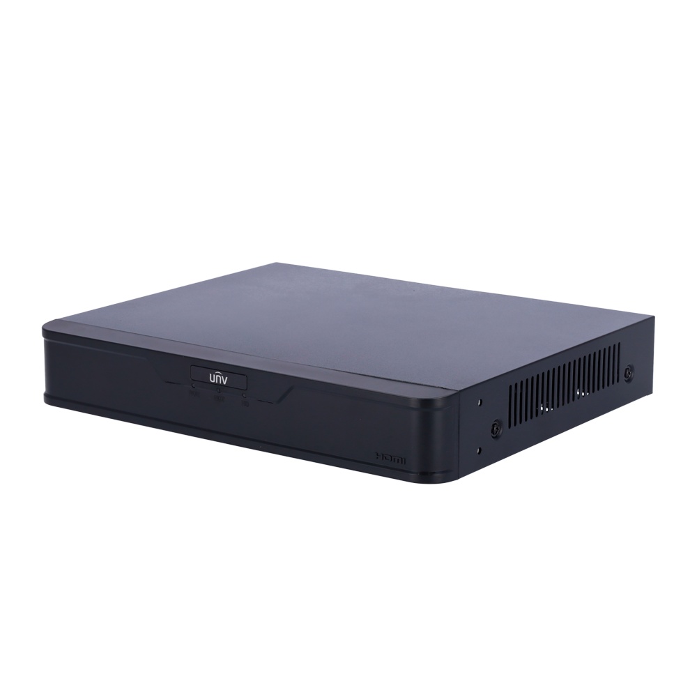 Enregistreur NVR pour caméra IP - Gamme Prime - 4 CH vidéo  / Compression Ultra H.265 - 4 Canaux PoE - Résolution maximale 8Mpx - Bande passante 80 Mbps - Support 1 disque dur