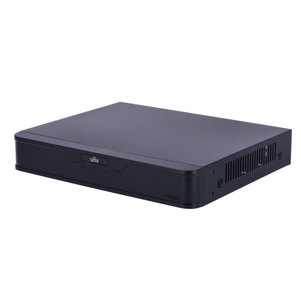 Enregistreur NVR pour caméra IP - Gamme Prime - 8 CH vidéo  / Compression Ultra H.265 - 8 Canaux PoE - Résolution maximale 8Mpx - Bande passante 80 Mbps - Support 1 disque dur