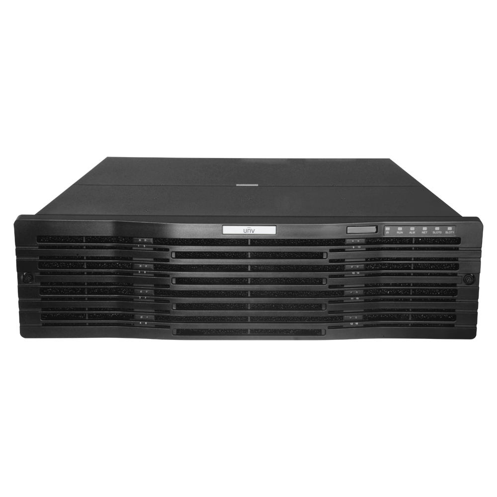 Enregistreur NVR pour caméra IP - Gamme Pro - 64 CH video | 12 Mpx - Prend en charge 2 cartes décodeurs - Bande passante 384 Mbps - Prend en charge 16 disques durs | RAID