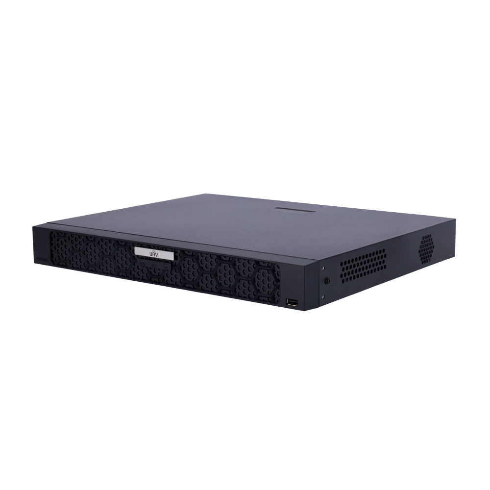 Enregistreur NVR pour caméra IP Gamme Prime 16 CH vidéo / Compression Ultra H.265 Résolution maximale 16 Mpx Bande passante 320 Mbps Supporte 2 disques durs