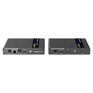 Extender HDMI/USB via câble Ethernet CAT6 Émetteur et le récepteur Portée 70 m Jusqu'à 4K Supporte la sortie audio S/PDIF