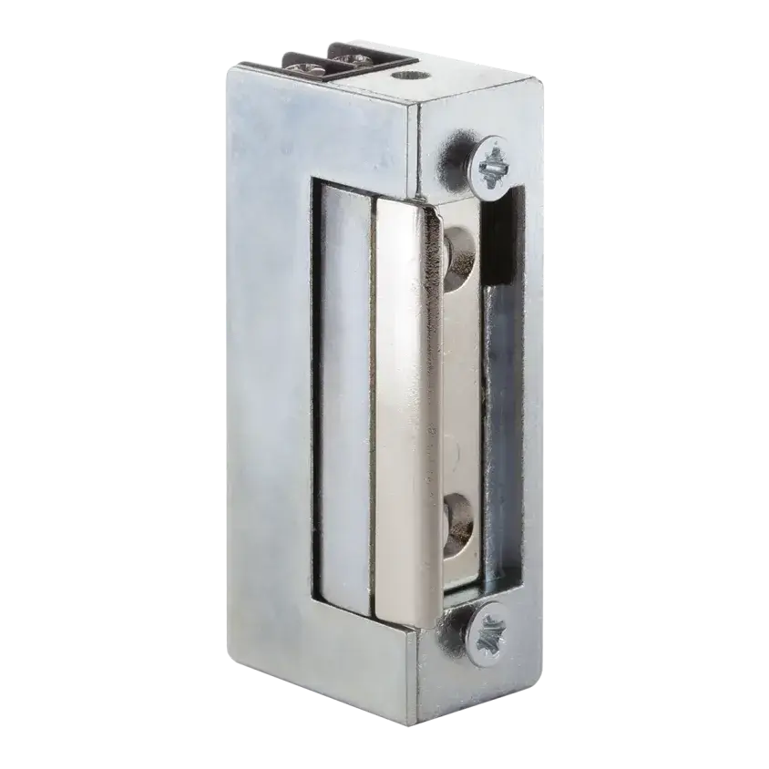 Gâche électrique 33 symétrique, à encaster 20,5 mm, 3500 N, à rupture de courant, 12V DC, diode transil TVS intégrée