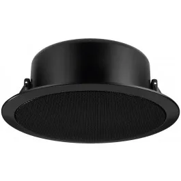 Haut-parleur Public Adress de plafond Ligne 100 V Boîtier métallique noir Avec capot supérieur anti-feu pour un niveau de sécurité élevé Haut-parleur d'aigu supplémentaire, intégré Montage rapide Pour plafonds d'épaisseur 3-20 mm