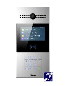 Interphone vidéo Android SIP avec boucle magnétique, écran LCD. Caméra 2MP Grand angle 116° Façade aluminium. Anti-vandale. Prévoir boitier de montage.