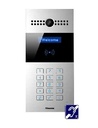 Interphone vidéo SIP avec boucle magnétique, clavier et lecteur de carte RF. Caméra 3MP Grand angle 120° Boitier aluminium. Anti-vandale. Prévoir boitier de montage.
