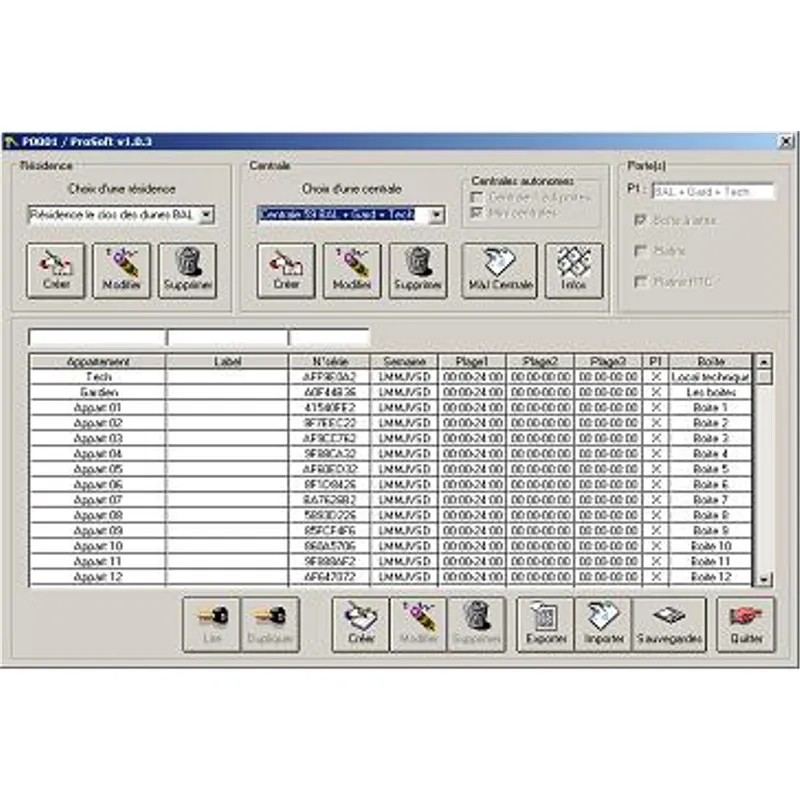 Logiciel de programmation pour centrale T HEXAC C12 et T HEXA C22 (HEXACT)