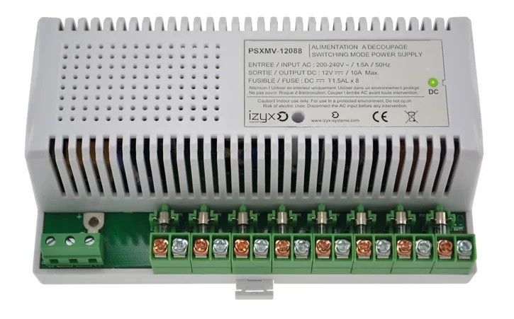Module alimentation PSXMV 10M 8 voies 230V AC / 12V DC (12-14V) / 8A