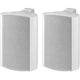 Paire d'enceintes universelles PA Ligne 100 V, 2 voies EUL-30 et EUL-60 avec haut-parleur d'aigu à dôme 11 mm Excellente qualité sonore Sélecteur de puissance 6 positions Boîtier plastique blanc (WS)  Etrier de montage orientable