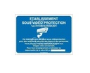 Panneau établissement sous vidéo protection - horizontal 150x105 mm Vinyl adhésif 