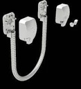 Passage de câble DLX, pose en applique, antivandale, longueur 40 cm, Ø extérieur 12 mm / Ø intérieur 9,5 mm, Gaine acier zingué, IP64, IK08