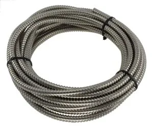 Passage de câble en rouleau de 10 m, Ø extérieur 9 mm / Ø intérieur 7 mm, Gaine en acier inoxydable