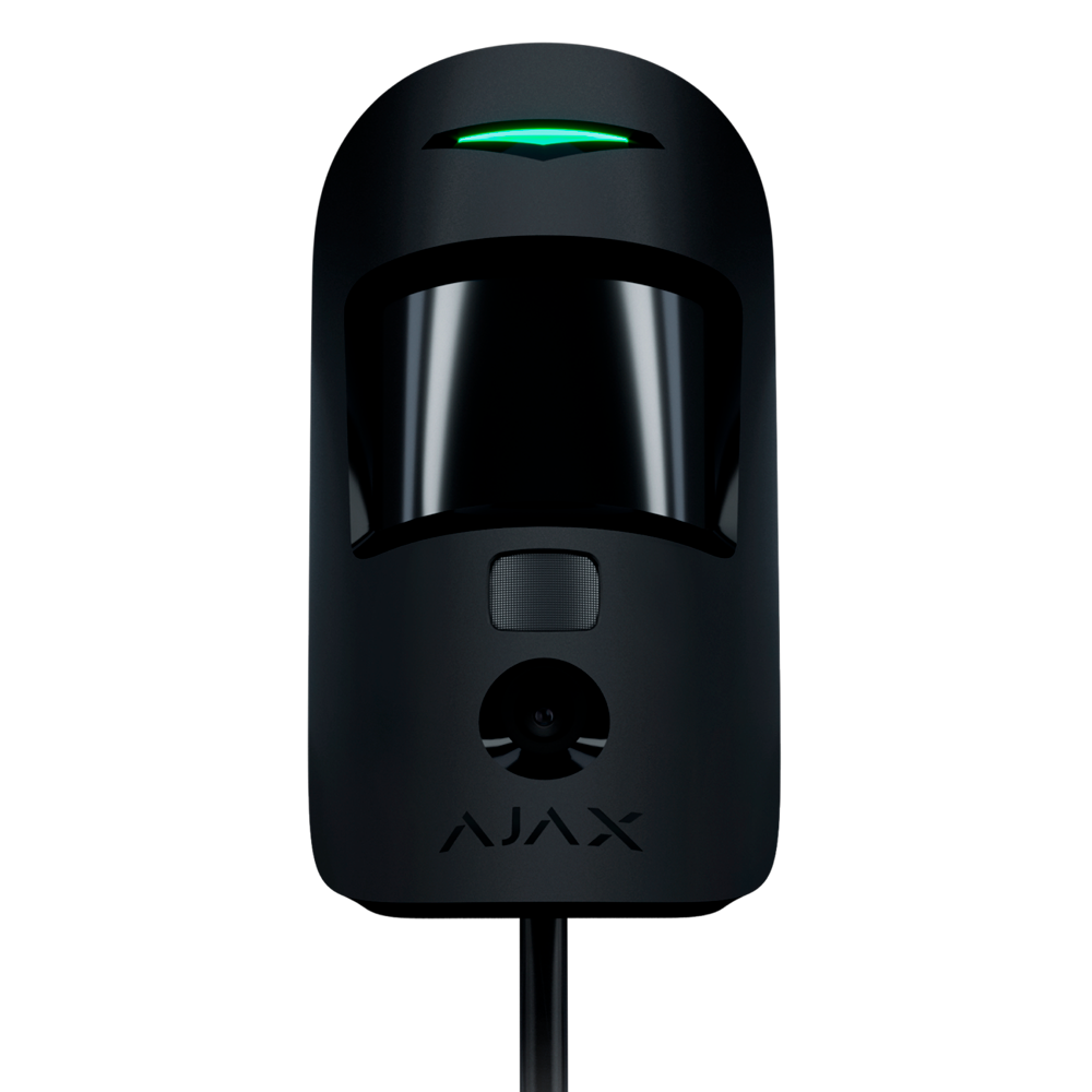 Photodétecteur filaire noir  avec photo à la demande Certificat de grade 2 Protocole Fibra Envoi d'images jusqu'à VGA (640x480) Jusqu'à 5 images par détection Immunité aux animaux domestique / Portée de détection 12 m