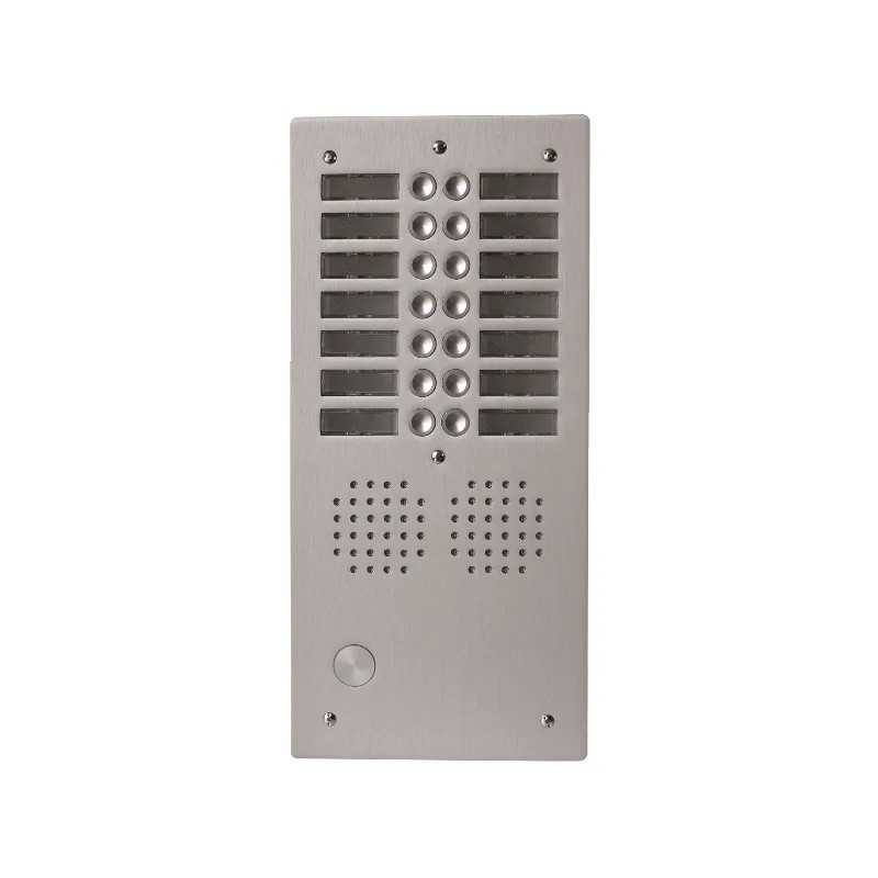 Platine aluminium HAUT-RISQUE audio 14 appels 2 rangées