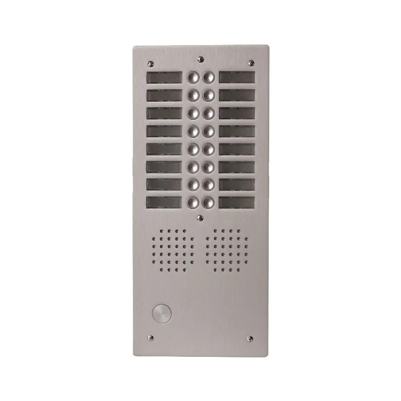 Platine aluminium HAUT-RISQUE audio 16 appels 2 rangées