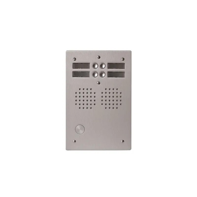 Platine aluminium HAUT-RISQUE audio 4 appels 2 rangées