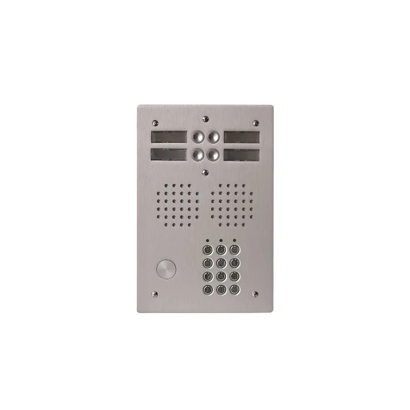 Platine aluminium HAUT-RISQUE audio 4 appels 2 rangées avec clavier