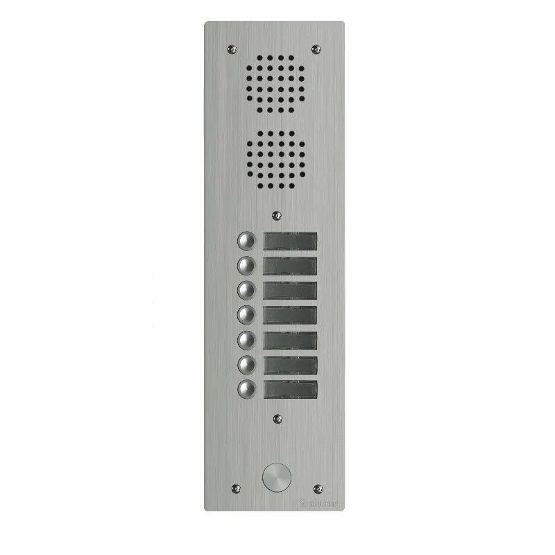 Platine aluminium HAUT-RISQUE audio 8 appels 1 rangée