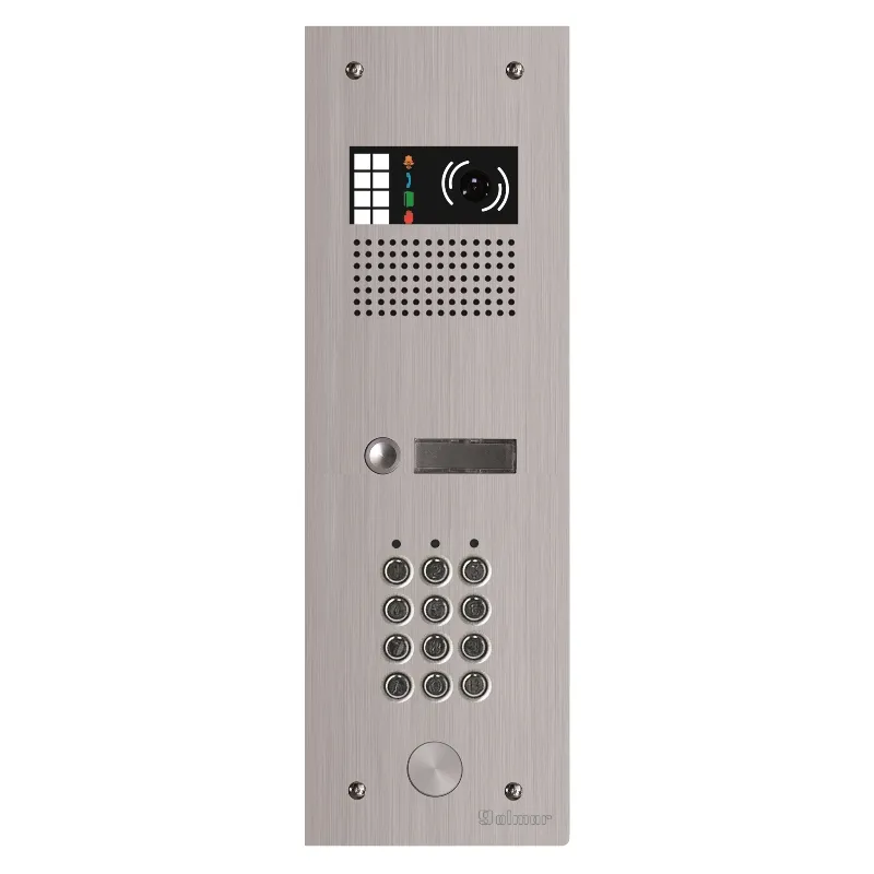 Platine aluminium HAUT-RISQUE audio/vidéo  (GB2)  1 bouton 1 rangée + clavier 