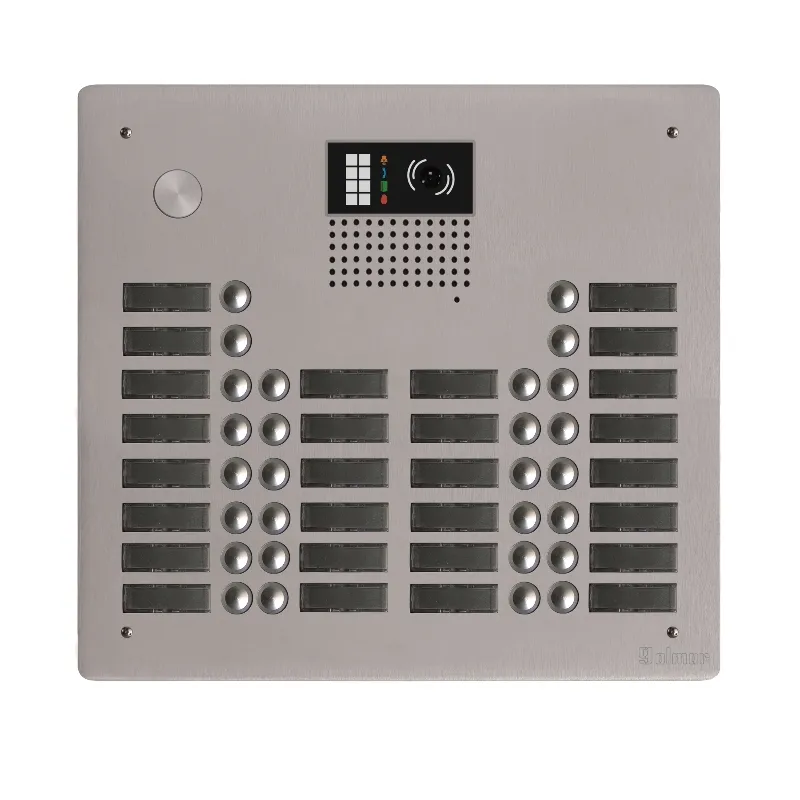 Platine aluminium HAUT-RISQUE audio/vidéo (GB2)   28 boutons 4 rangées 