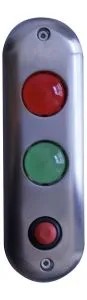 Platine d'appel et de signalisation DSI, voyants d'état pilotables Rouge/Vert, 12 à 24V AC/DC, IP 54, Bouton d'appel impulsionnel NO