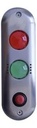 Platine d'appel et de signalisation DSI, voyants d'état pilotables Rouge/Vert,  Buzzer (en parallèle du signal lumineux vert), 12 ou 24V AC/DC, IP 54, Bouton d'appel impulsionnel NO