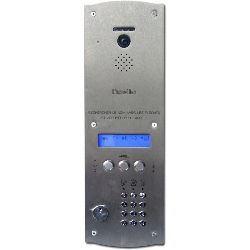 Platine digitale à défilement de noms inox 2.5 mm vidéo (4+N) avec clavier d'appel direct et clavier codé autonome- Norme handicap 