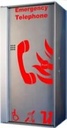 Platine type A, combiné téléphonique pour service pompier, dans un boîtier en acier inoxydable avec sérigraphie rouge BS5839 pt9.