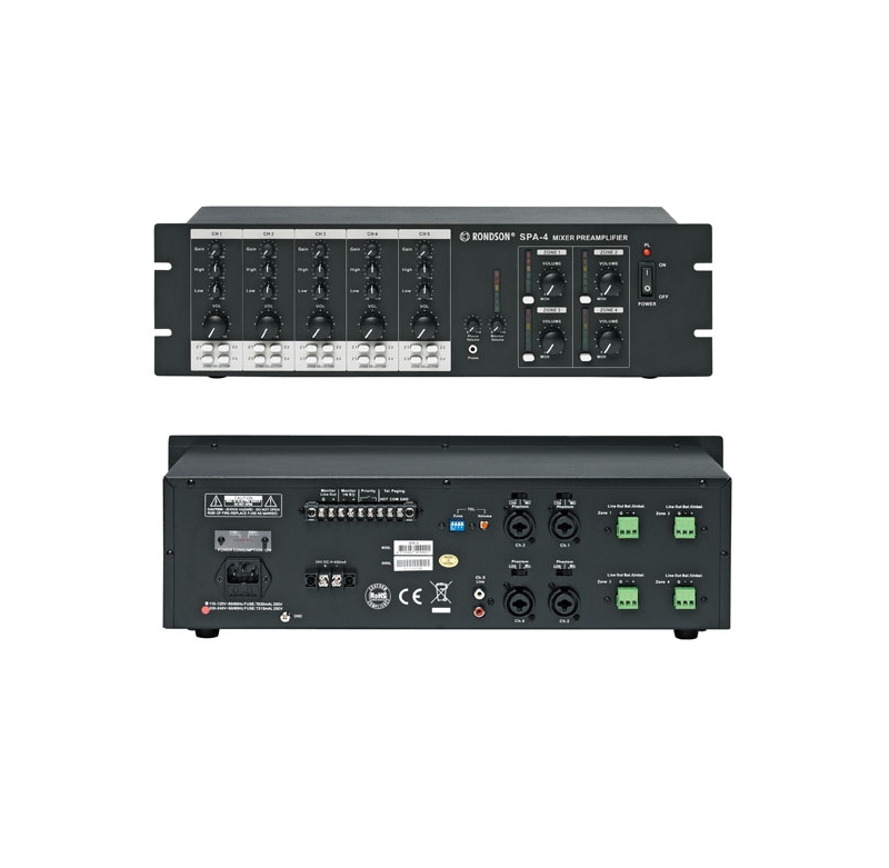 Préamplificateur 6 entrées routables sur 4 zones de sortie - 230 VAC - 19" 3U **New**