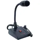 Pupitre micro avec bouton poussoir, DIN mâle 5 broches modulation/télécommande (sym.)