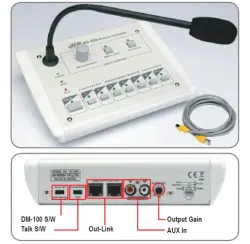 Pupitre micro à télécommande (carillon et priorité) 6 zones + AG + TC / DM 100 et  RR 600