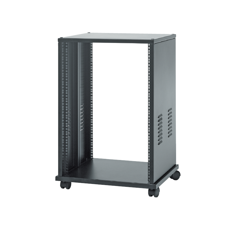 RAck19"20U acier av. vis. & roul. (ss porte ni fond) 560x 460x1000 mm RAck19"20U