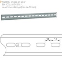 Rail DIN omega en acier, largeur 35 mm et épaisseur 7,5 mm, Longueur 0,3 m, Trous oblongs 15 x 6,1 mm