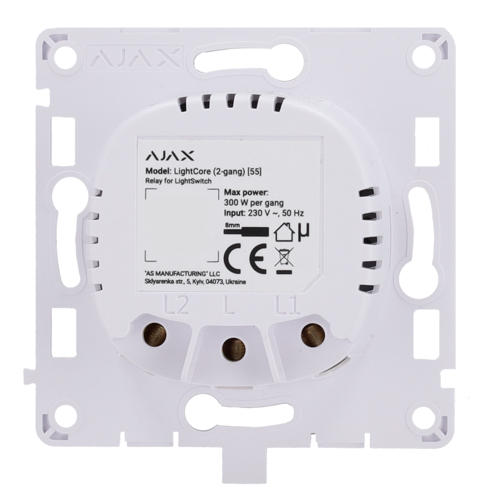 Relais interrupteur double allumage sans fil 868 Mhz Jeweller Portée de communication jusqu'à 1100 m Alimentation 230 V CA 50 Hz Pas besoin de fil neutre