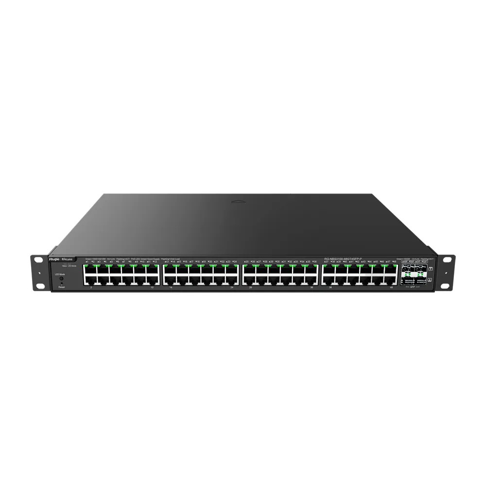 Reyee Switch PoE Cloud Layer 2 48 Ports PoE Gigabit + 4 SFP Gigabit 30W par port 802.3af/at / Maximum 370W Static LAG/DHCP Snoop/IGMP Snoop/Port Mirror VLAN/isolation des ports/STP/RSTP/ACL/QoS/LACP/SNMP