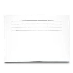 Sirène extérieure vox-M, basse consommation, auto-alimentée ; signalisation lumineuse (LED 2 couleurs), alarme vocale et éclairage de secours (LED distincte). Protection anti-écrasement, boîtier et couvercle ABS. Dimensions : 310x226x92mm.blanc perlé.