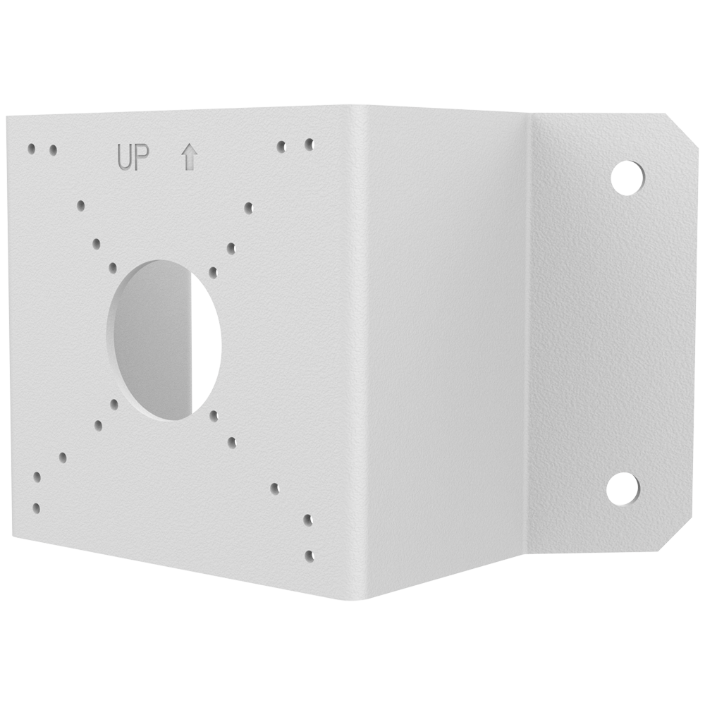 Support angle - Pour caméras UNIVIEW - Adapté pour une utilisation extérieure - Couleur blanche - Passage de cable