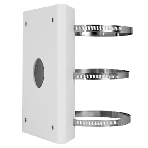 Support pour mats - Pour caméras bullet - Convient pour une utilisation en extérieur - Rang diamètre 67~127 mm - Couleur blanche - Passage de cable