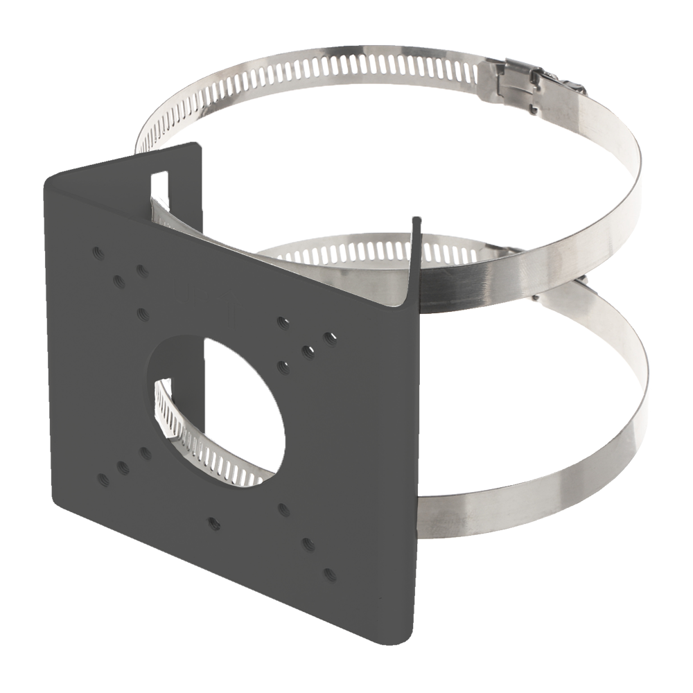 Support pour mâts Pour caméras bullet Convient pour une utilisation en extérieur Rang diamètre 55~127 mm Couleur blanche Passage de câble Couleur NOIR