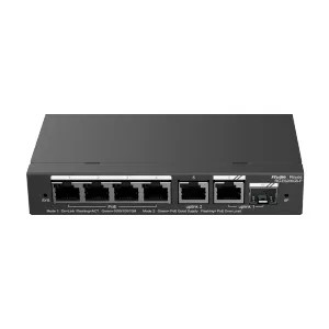 Switch PoE Reyee Cloud 4 ports PoE + 2 ports Rj45 + 1 SFP Combo Vitesse des ports 10/100/1000 Mbps 30W par port 802.3af/at / Maximum 54W VLAN/isolation de port/détection de boucle Limite de vitesse
