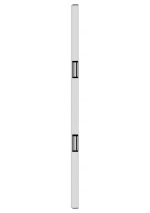 Tube électromagnétique vertical EMT 2,2 m, 2 x 1200 lbs (2 x série 550 kg), à rupture de courant, 12 ou 24V DC, éjecteur anti-rémanence intégré à la contreplaque, NF S 61-937