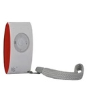 Télécommande opera, bande 868MHz/bidirectionnel, possibilité d'activer jusqu'à 7 scénarios différents + fonction panique/SOS, état et confirmation optique/vibracall, batterie CR-2032 inclue, couleur rouge.