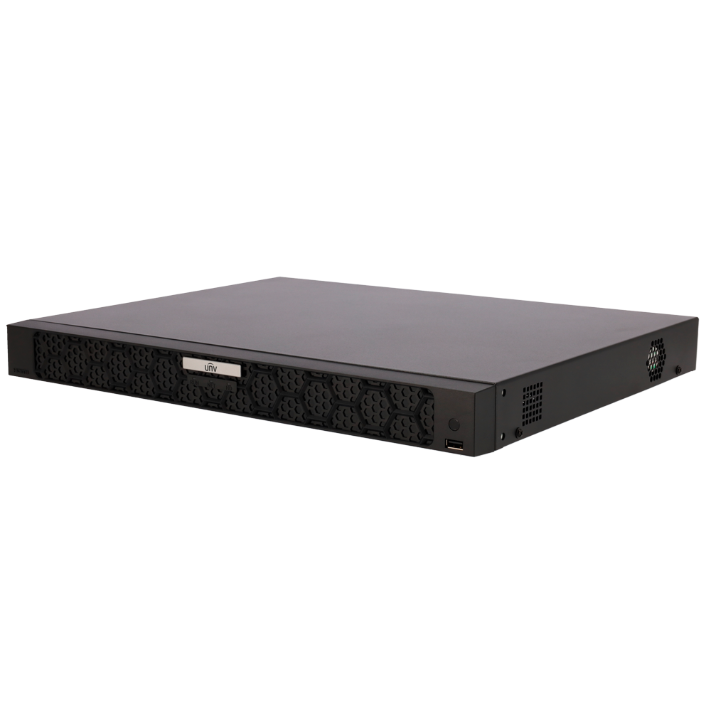 Uniview Gamme Prime Enregistreur NVR pour caméra IP Résolution jusqu'à 16Mpx 32CH vidéo / Compression Ultra265 Prend en charge SIP jusqu'à 4CH / Reconnaissance faciale 4HDD / Prend en charge RAID 1, 5 / Alarmes