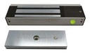 Ventouse électromagnétique en applique EMS, 1200 lbs (série 550 kg), 24 ou 48V DC, à rupture de courant, 1 contact inverseur CO/NO/NF, LED d'état vert/rouge, éjecteur anti-rémanence intégré à la contreplaque, NF S 61-937