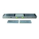 Ventouse électromagnétique en applique EMS, 2 x 1200 lbs, (2 x série 550 kg), 12 ou 24V DC, à rupture de courant, 1 contact inverseur CO/NO/NF, LED d'état vert/rouge, éjecteur anti-rémanence intégré à la contreplaque, NF S 61-937