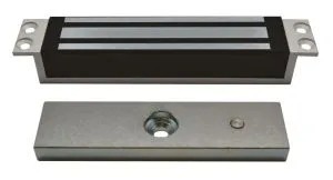 Ventouse électromagnétique encastrable EMM 32 mm, 300 lbs (série 150 kg), 12 ou 24V DC, à rupture de courant, éjecteur anti-rémanence intégré à la contreplaque, NF S 61-937