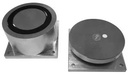 Ventouse électromagnétique ronde EMR, IP 65, Ø 80 mm, 600 lbs (série 300 kg), 12 ou 24V DC, à rupture de courant, éjecteur anti-rémanence intégré à la contreplaque
