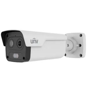 Caméra thermique Dual IP Uniview 256x192 | Objectif 10mm Capteur optique 1/2.8” 4 Mpx | Objectif 8mm Sensibilité thermique = 55mK Détec. prévention des incendies, alarme et SIP Intervalle de mesure temp -20~150ºC / ± 8ºC
